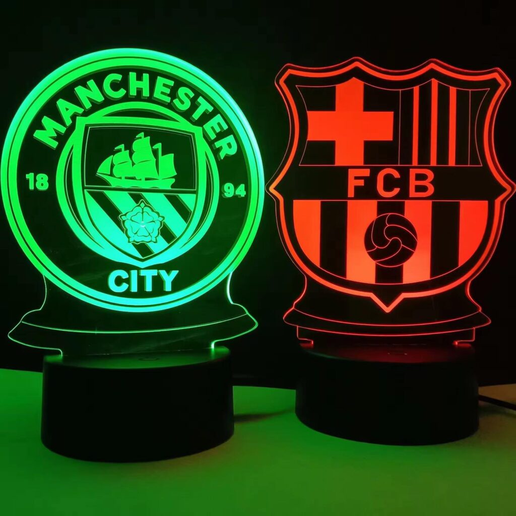 Smart 3D Illusion Lamp Of FC Barcelona And City Manchester