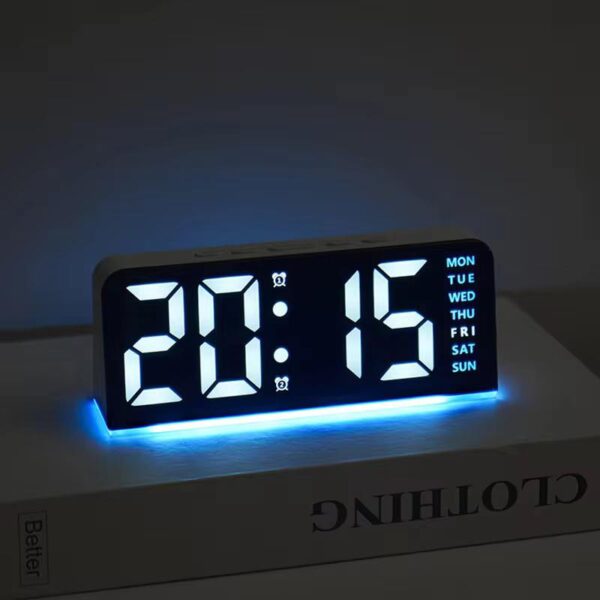 Led Digital Colorful Alarm Clock With Date Temperature