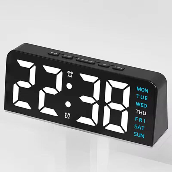Led Digital Colorful Alarm Clock With Date Temperature
