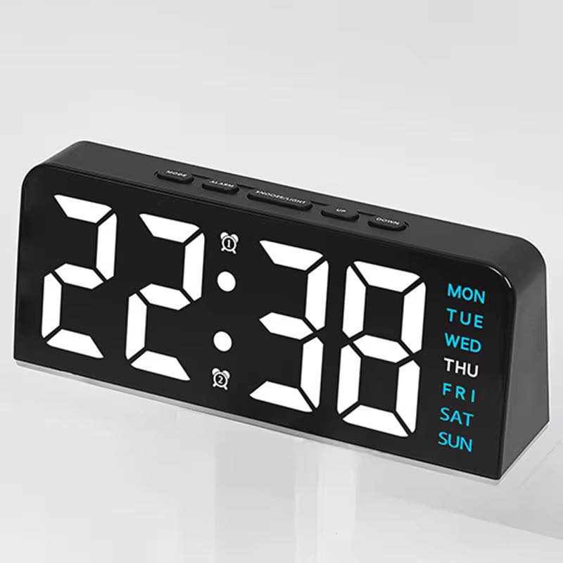 Led Digital Colorful Alarm Clock With Date Temperature