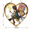 Magical Fairy Magic Acrylic Heart Shaped Wall Hanging With Stained Glass Effect Perfect For Home And Garden Decor