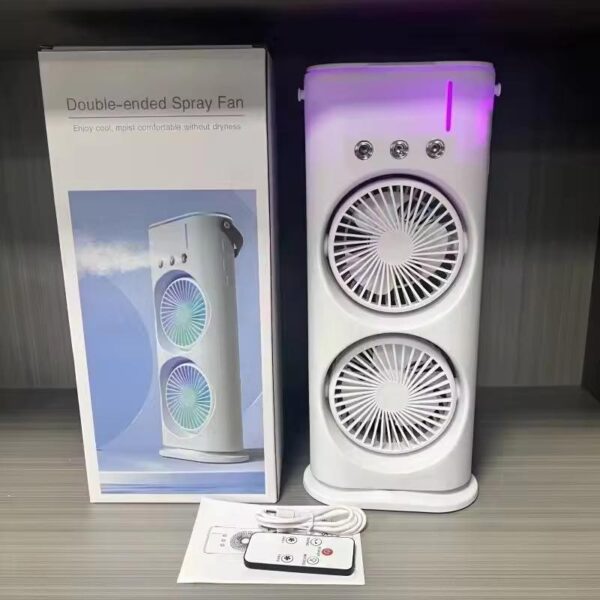 Rechargeable Remote Control Double Head Portable Air Cooler Fan