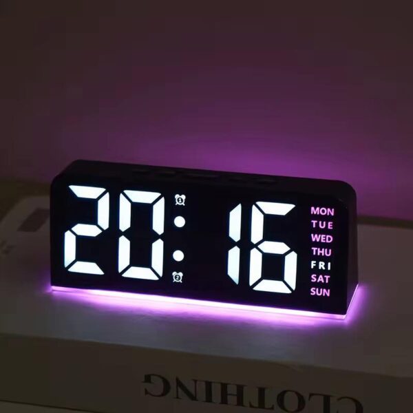 Led Digital Colorful Alarm Clock With Date Temperature
