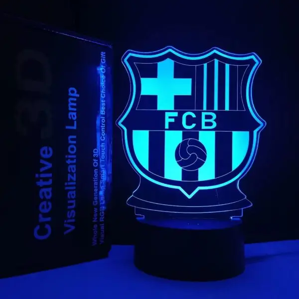 Smart 3D Illusion Lamp Of FC Barcelona And City Manchester