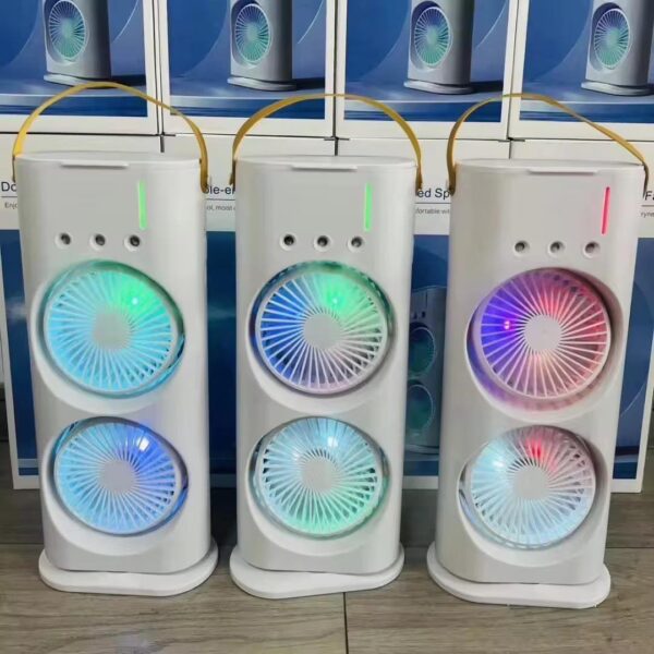 Rechargeable Remote Control Double Head Portable Air Cooler Fan