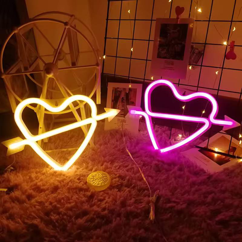 Creative Room Decoration Heart Shape Neon Light