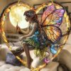 Magical Fairy Magic Acrylic Heart Shaped Wall Hanging With Stained Glass Effect Perfect For Home And Garden Decor