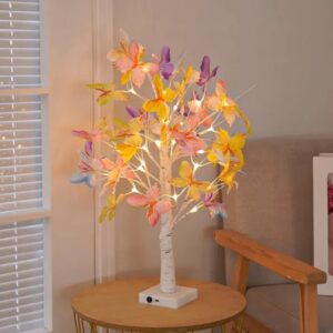 Artificial Bonsai Tree Lights Table Decor Butterfly Fairy Lamp USB Operated